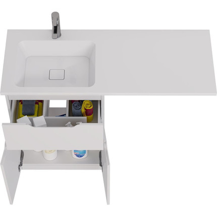 Тумба напольная с раковиной-столешницей Dreja Vega 120 см L 99.0450, белый глянцевый - фото 7