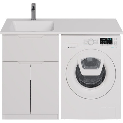 Тумба напольная с раковиной-столешницей Dreja Vega 120 см L 99.0450, белый глянцевый - фото 8