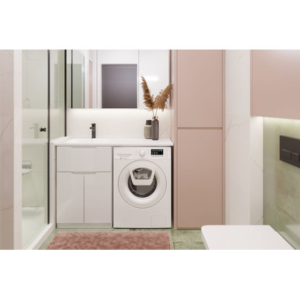 Тумба напольная с раковиной-столешницей Dreja Vega 120 см L 99.0450, белый глянцевый - фото 9