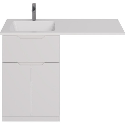 Тумба напольная с раковиной-столешницей Dreja Vega 120 см L 99.0450, белый глянцевый - фото 