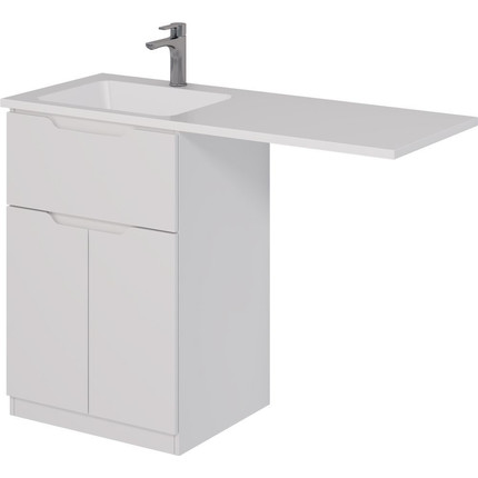 Тумба напольная с раковиной-столешницей Dreja Vega 120 см L 99.0450, белый глянцевый - фото 3