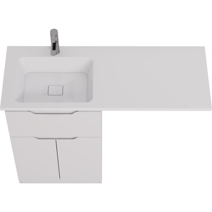 Тумба напольная с раковиной-столешницей Dreja Vega 120 см L 99.0450, белый глянцевый - фото 4