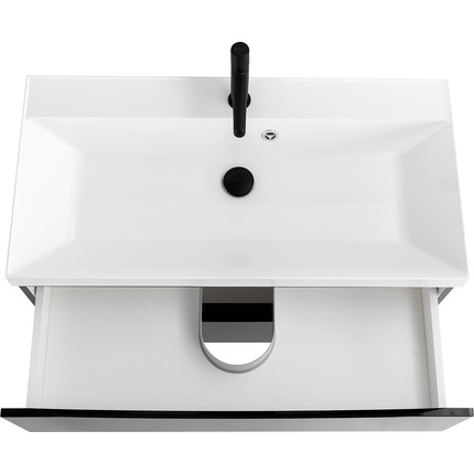 Тумба подвесная с раковиной BelBagno MARINO-800-2C-SO-NL-P 80 см, Nero Lucido - фото 4