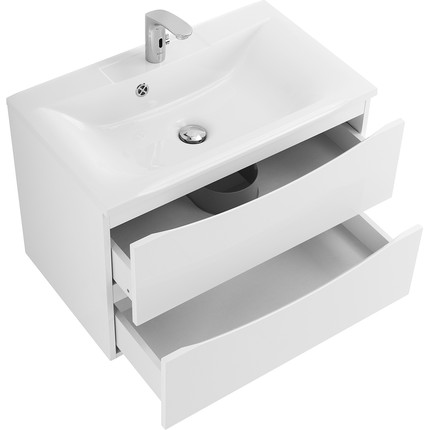 Тумба подвесная с раковиной BelBagno MARINO-750-2C-SO-BO-P 75 см, Bianco Opaco - фото 6