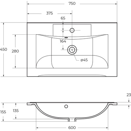 Тумба подвесная с раковиной BelBagno MARINO-750-2C-SO-BO-P 75 см, Bianco Opaco - фото 12