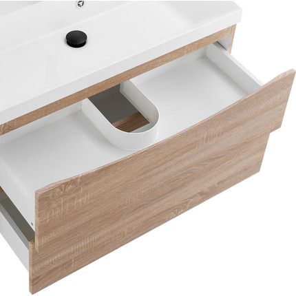 Тумба подвесная с раковиной BelBagno MARINO-900-2C-SO-WO-P 90 см, Rovere Bianco - фото 6