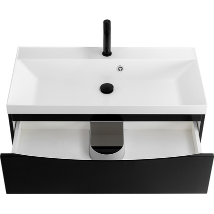 Тумба подвесная с раковиной BelBagno MARINO-800-2C-SO-NL-P 80 см, Nero Lucido - фото 8