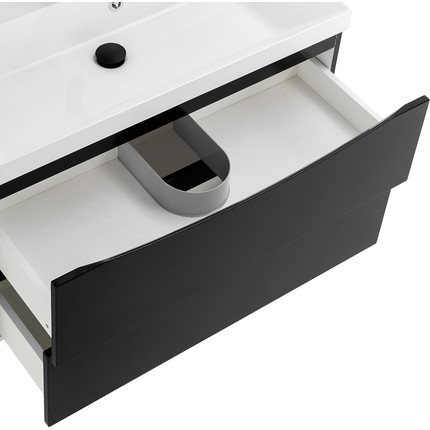 Тумба подвесная с раковиной BelBagno MARINO-800-2C-SO-NL-P 80 см, Nero Lucido - фото 7