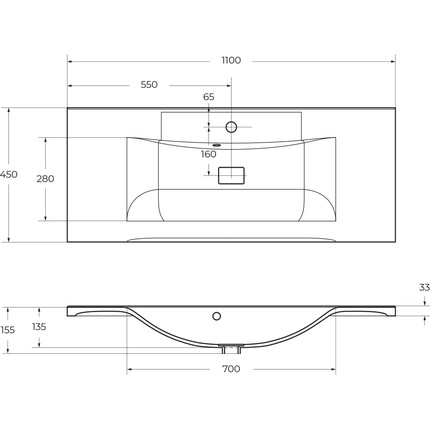 Тумба подвесная с раковиной BelBagno MARINO-1100-2C-SO-NL-P 110 см, Nero Lucido - фото 11