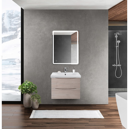 Тумба подвесная с раковиной BelBagno MARINO-CER-600-2C-SO-RG-P 60 см, Rovere Grigio - фото 10