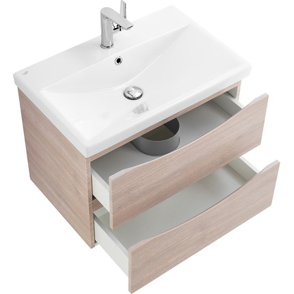 Тумба подвесная с раковиной BelBagno MARINO-CER-600-2C-SO-RG-P 60 см, Rovere Grigio - фото 6