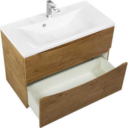 Тумба подвесная с раковиной BelBagno MARINO-H60-900-2C-SO-RN-P 90 см, Rovere Nature (раковина BB900/450-LV-MR-PR) - фото 3