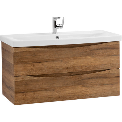 Тумба подвесная с раковиной BelBagno MARINO-CER-1000-2C-SO-RR-P 100 см, Rovere Rustico - фото 2