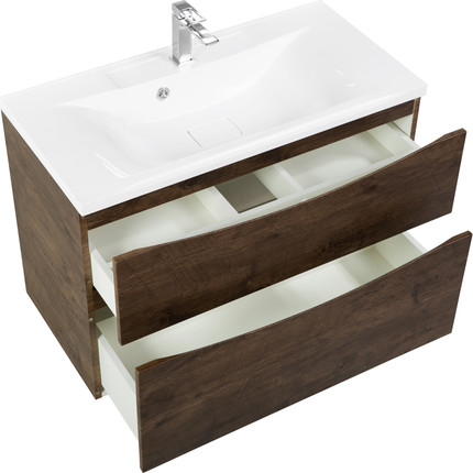 Тумба подвесная с раковиной BelBagno MARINO-H60-800-2C-SO-RW-P 80 см, Rovere Moro (раковина BB800/450-LV-MR-PR) - фото 5