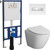 Инсталляция с подвесным унитазом комплект: Loranto 4501 с подвесным безободковым унитазом Niagara Vista NG-9301 сиденье микролифт, кнопка смыва белый глянцевый - фото 