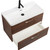 Тумба подвесная с раковиной BelBagno DUE-800-2C-SO-NOCE-P 80 см (2 ручки сатин) Noce, Цвет фасада: Noce - фото 3