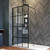 Душевая перегородка Veconi Korato 110 см KR80-110-01-C8 (стекло 8 мм) с кронштейном в комплекте, чёрный/прозрачное - фото 
