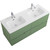 Тумба подвесная с раковиной Cezares DUET-N-1200-4C-SO-2-PS-P 120 см (раковина CZR-8095-120-2) фисташковый софт - фото 6