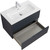 Тумба подвесная с раковиной Cezares DUET-N-800-2C-SO-GR-P 80 см (раковина CZR-8073-80) grafito - фото 3