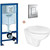 Инсталляция с подвесным унитазом комплект: Grohe Rapid SL 38772001 с подвесным безободковым унитазом Creo Ceramique Project PR1100N сиденье микролифт, крепление, кнопка смыва хром - фото 