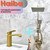 Душевой комплект Haiba: Душевая стойка HB24575-5 + смеситель для раковины HB10575-5, цвет золото - фото 