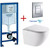 Инсталляция с подвесным унитазом комплект: Grohe Rapid SL 38772001 с подвесным безободковым унитазом Azario Grado AZ-0046-UQ1 сиденье микролифт, крепление, кнопка смыва хром (система смыва Торнадо) - фото 