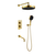 Душевая система для ванны с термостатом Boheme Cell 427-G  + 134-3-G + 625-G (со скрытой частью) золото - фото 