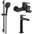 Набор смесителей 3 в 1 для ванны Azario Treya AZ-156805024+AZ-156845524+AZ-157820224, чёрный матовый - фото 