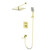 Душевая система для ванны с термостатом Wonzon & Woghand WW-88929003-BG, золото брашированное - фото 
