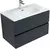 Тумба подвесная с раковиной Aquanet Алвита New 80 см 00277515, антрацит - фото 