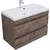 Тумба подвесная с раковиной Aquanet Нота New 90 см 00334193, дуб веллингтон табак - фото 3
