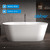 Ванна отдельностоящая Abber Stein 170x80 см AS9605, белый матовый - фото 11