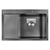 Мойка для кухни Gerhans 78x51см K37851B-R 3мм, с PVD покрытием чаша справа, с двумя отверстиями, цвет графит, Цвет производителя: графит - фото 