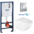 Инсталляция с подвесным унитазом комплект: Grohe Rapid SL 38772001 с подвесным безободковым унитазом Azario Bonelle AZ-2801E сиденье микролифт, крепление, с кнопкой смыва хром (Система смыва торнадо) - фото 