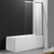 Шторка для ванны Cezares Slider VF-11 100 см, хром/прозрачное - фото 