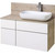 Тумба подвесная со столешницей Акватон Мишель 100 см 1A244101MIX40, белый софт/дуб эндгрейн (столешница ДСП) - фото 
