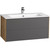 Тумба подвесная с раковиной Акватон Сохо 100 см 1A258201AJA00, графит/дуб веллингтон - фото 
