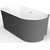 Ванна акриловая BelBagno BB409-1700-800-W/NM 170х80 см, чёрный/белый - фото 