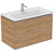 Тумба подвесная с раковиной Ideal Standard Adapto 64 см T4296PB+T300301, золотой дуб - фото 