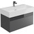 Тумба подвесная с раковиной Kerama Marazzi Logica 90 см LO.90.2\ST, стальной серый - фото 