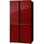 Холодильник Side by Side Hiberg RFQ-500DX NFGR inverter, красное стекло - фото 3