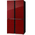 Холодильник Side by Side Hiberg RFQ-500DX NFGR inverter, красное стекло - фото 6