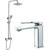 Душевой комплект Haiba: Душевая стойка HB24817 + смеситель для раковины HB10817, цвет хром - фото 