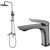 Душевой комплект Haiba: Душевая стойка HB24816-3 + смеситель для раковины HB10816-3, цвет графит - фото, картинка  Душевой комплект Haiba: Душевая стойка HB24816-3 + смеситель для раковины HB10816-3, цвет графит - фото