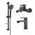 Набор смесителей 3 в 1 для ванны с коротким изливом Aquatek Оберон AQ1230MB, чёрный матовый, Цвет производителя: чёрный матовый - фото, картинка  Набор смесителей 3 в 1 для ванны с коротким изливом Aquatek Оберон AQ1230MB, чёрный матовый, Цвет производителя: чёрный матовый - фото