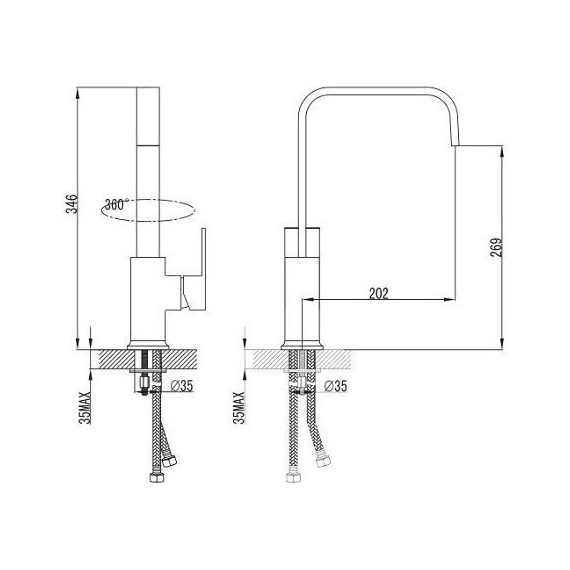Смеситель для кухни Imprese ELANTA 55450 поворотный излив 360° (страна-производитель Чехия) - фото, картинка 2 Смеситель для кухни Imprese ELANTA 55450 поворотный излив 360° (страна-производитель Чехия) - фото 2