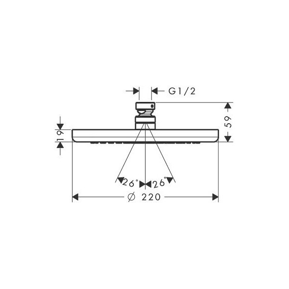 Верхний душ Hansgrohe Croma 220 26464000 - фото 2
