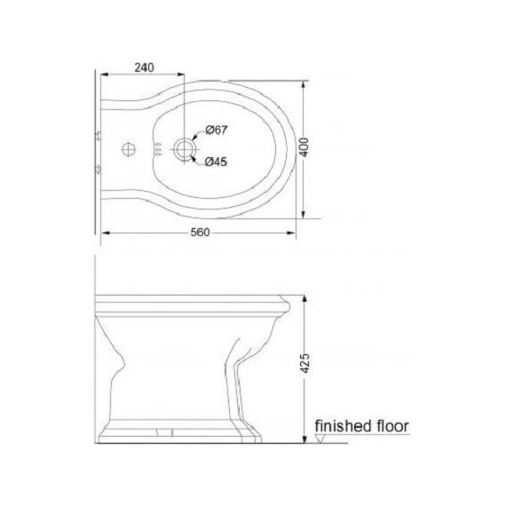 Биде напольное Creo Ceramique Dijon - фото, картинка 2 Биде напольное Creo Ceramique Dijon - фото 2