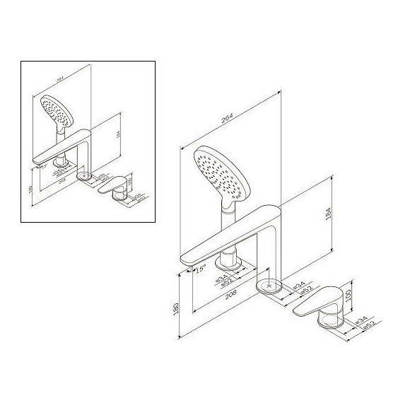 Смеситель для ванны AM.PM Inspire F5001300 - фото 2