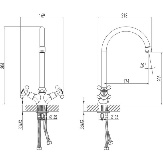 Смеситель для кухни Azario AZ-HU245899 - фото 2